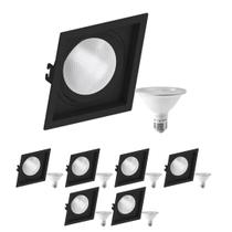 7 Spot Embutir Quadrado Recuo PAR30 + 1 Lâmpada LED 10W 6500K E27 7 Spot Embutir Quadrado Recuo PAR30 + 1 Lâmpada LED 10W 6500K E27