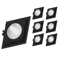 7 Spot Embutir Recuado Par30 E27 Preto Save Energy Quadrado