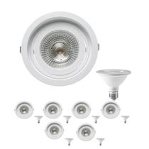 7 Spot Embutir Redondo Recuo PAR30 + 1 Lâmpada LED 10W 6500K E27 7 Spot Embutir Redondo Recuo PAR30 + 1 Lâmpada LED 10W 6500K E27