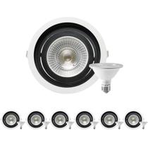 7 Spot Embutir Redondo Recuo PAR30 + Lâmpada LED 10W 6500K E27 7 Spot Embutir Redondo Recuo PAR30 + Lâmpada LED 10W 6500K E27