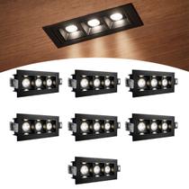 7 Spot Mini Triplo Downlight Led Embutir Varanda Preto Bet89 7 Spot Mini Triplo Downlight Led Embutir Varanda Preto Bet89