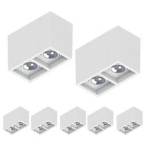 7 Spot Sobrepor Save Energy Boxit Duplo Ar111 Gu10 Branco