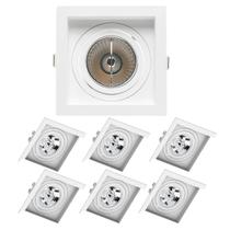 7 Spots de Embutir Quadrado Recuado AR70 Branco Save Energy