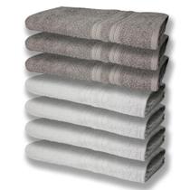 7 Toalhas Grande Super Felpudas E Grossa 80x150 Itália Soft Beka - Branco/cinza 7 Toalhas Grande Super Felpudas E Grossa 80x150 Itália Soft Beka - Branco/cinza