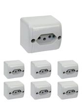 7 Tomada Sobrepor 2p+t 250V 10A Cinza Silentoque Pial 7 Tomada Sobrepor 2p+t 250V 10A Cinza Silentoque Pial