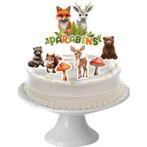 7 Topo Decoração de Bolo Festa Animais da Floresta