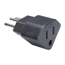 70 Adaptador de Tomada Americana Brasileira 3 Pinos 2p+T 10a Preto - MARGIRIUS