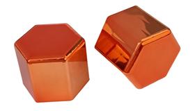 70 Capa De Porca Mini Hungara Laranja Metalizada Caminhão 32/33mm