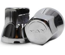 70 Capa Porca Compativel MAN Logo Cromada Caminhao 32mm