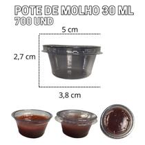 700 Potinho Transparente Molheira Pote Descartável Molho Com Tampa 30ml 700 Potinho Transparente Molheira Pote Descartável Molho Com Tampa 30ml