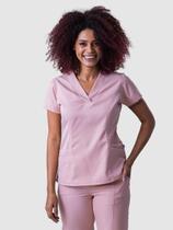 709 - Scrub Blusa Feminina com Decote V Plus Size