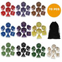 70pcs Polyhedral Dice Set para Dungeons & Dragons DND MTG RPG