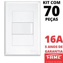 70un Interruptor Paralelo Three Way 16A Com Placa Evidence FAME