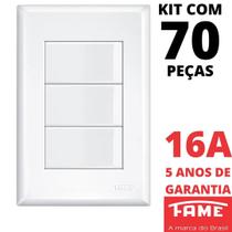 70un Interruptor Simples 3 Teclas 16A Com Placa 4x2 Evidence FAME