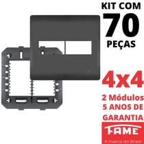 70un Placa 4X4 02 Módulos Com Suporte Habitat Black FAME