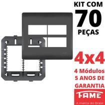 70un Placa 4X4 04 Módulos Com Suporte Habitat Black FAME