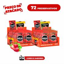 72 Preservativo Camisinha Prudence Sabor Morango Preço de Atacado