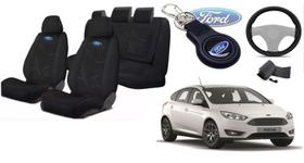 747Kit Tecido Focus 2015-2019: Volante + Chaveiro Ford