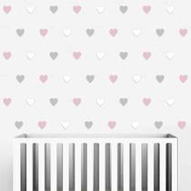 75 Adesivos Decorativos Parede Quarto De Corações 5cm (branco , Cinza Claro E Pink) 75 Adesivos Decorativos Parede Quarto De Corações 5cm (branco , Cinza Claro E Pink)