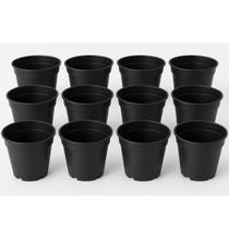 75 Mini Vaso Plástico Preto N6 Ideal Para Suculentas