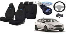 761Kit Completo Focus 15-19: Capas Tecido, Volante, Chaveiro