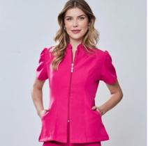 766 jaleco curto ziper ultra span lycra