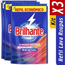 7891150066519 - kit 3 refil lava roupas líquido brilhante limpeza total - 900ml cada