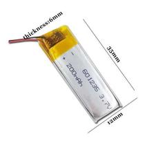 (7pcs) 601235 3,7v Com 200mah 2 Fios 6mm X 12mm X 35mm