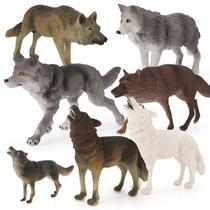 7Pcs Wolf Toy Figurines Set Wolf Animals Figures