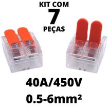 7un Conector Emenda Derivação Para Iluminação e Chuveiro 2 vias 6mm 40A/450V