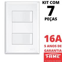 7un Interruptor Paralelo Three Way 2 Teclas 16A Com Placa Evidence FAME