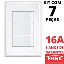 7un Interruptor Paralelo Three Way 3 Teclas 16A Com Placa Evidence FAME