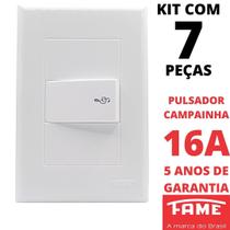 7un Interruptor Pulsador Campainha 16A Com Placa Evidence FAME