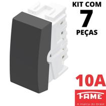 7un Módulo Interruptor Paralelo Three Way 10A Habitat Black FAME