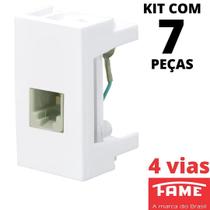 7un Módulo Tomada Telefone RJ11 4V Modulare Evidence Blanc Mais FAME
