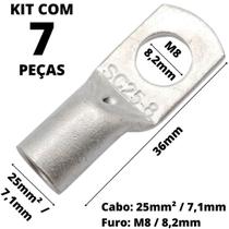 7un Terminal de Compressão Para Cabo de 25mm² Furo M8 SC25-8