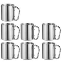 7x Caneca com Mosquetão Inox 220ml Sortido - Ke Home 7x Caneca com Mosquetão Inox 220ml Sortido - Ke Home