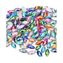7x15mm 100 Peças JUNAO AB Strass De Acrílico Com Base Plana Para Costura E Artesanato