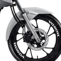 8 Adesivos Honda Branco Para Roda De Moto Liga Leve - Nicolados