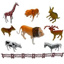 8 Animais Plástico Reino Animal Savana África Zoológico 8 Animais Plástico Reino Animal Savana África Zoológico