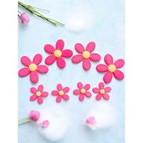 8 Aplique Emborrachado Margaridas Laços Tiaras Artesanato DIY 8 Aplique Emborrachado Margaridas Laços Tiaras Artesanato DIY