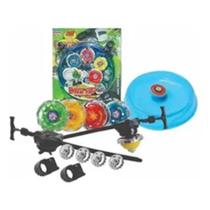 8 Beyblade Metal Led + 4 Lançador + 2 Arena Barato - toy