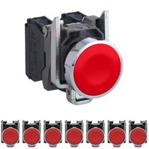 8 Botão Comando Metálico 1 Na 1 Nf 22mm Xb4ba45 Schneider Vermelho