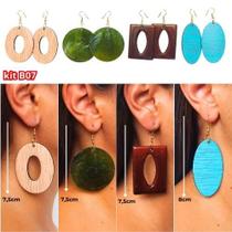 8 brincos Kit com 4 pares de brincos feminino em diversos tamanhos e cores