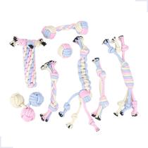 8 Brinquedos de Corda Mordedor Resistente para Pet Cães