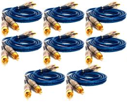 8 Cabo RCA Dupla Blindagem 1 Metro Crossover Banhado a Ouro 8 Cabo RCA Dupla Blindagem 1 Metro Crossover Banhado a Ouro