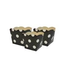 8 Cachepo Festa Preto Bolas Brancas Decoração Aniversário 8 Cachepo Festa Preto Bolas Brancas Decoração Aniversário