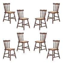 8 Cadeiras Colonial Soft Estofada Imbuia 8 Cadeiras Colonial Soft Estofada Imbuia