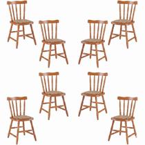8 Cadeiras Colonial Soft Estofada Mel