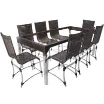 8 Cadeiras E Mesa De Jantar Haiti Em Alumínio Para Cozinha 8 Cadeiras E Mesa De Jantar Haiti Em Alumínio Para Cozinha